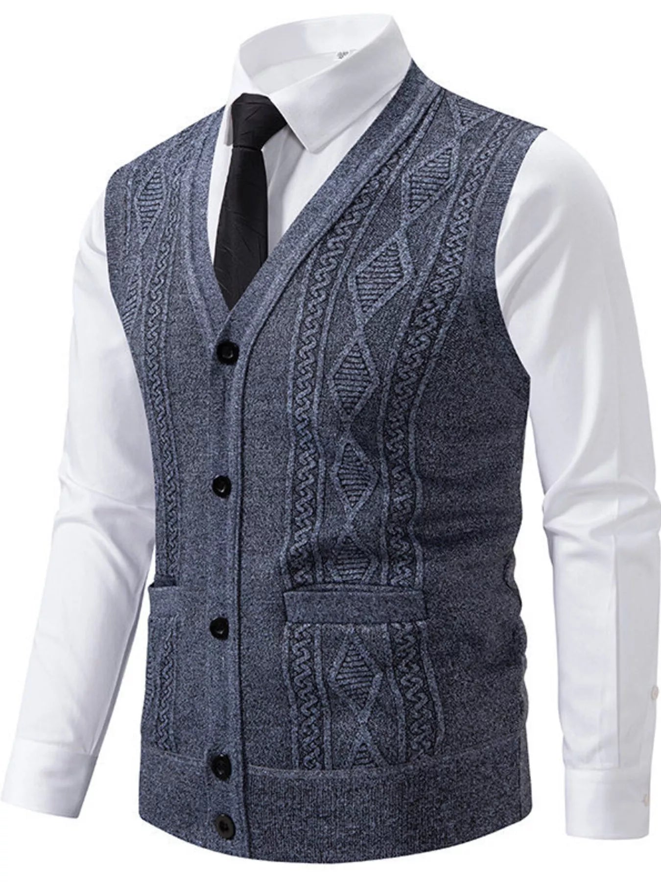 Men's Plus Size Button-Down Sweater Vest