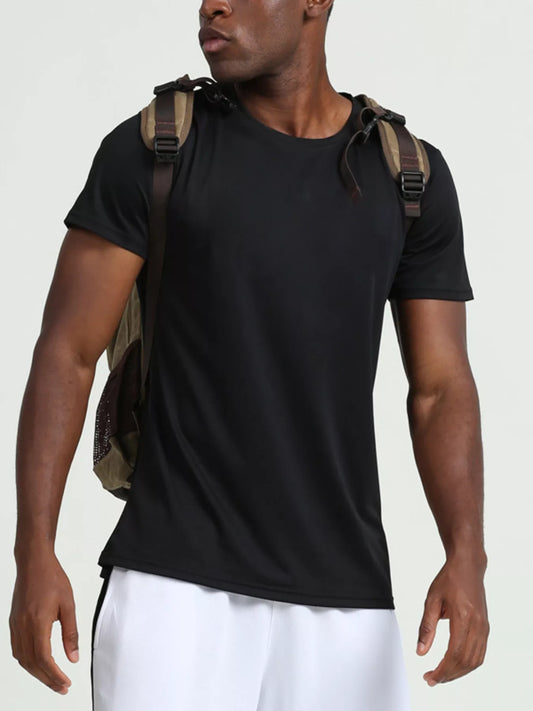 Men's Plus Size Solid Color Round Neck T-Shirt