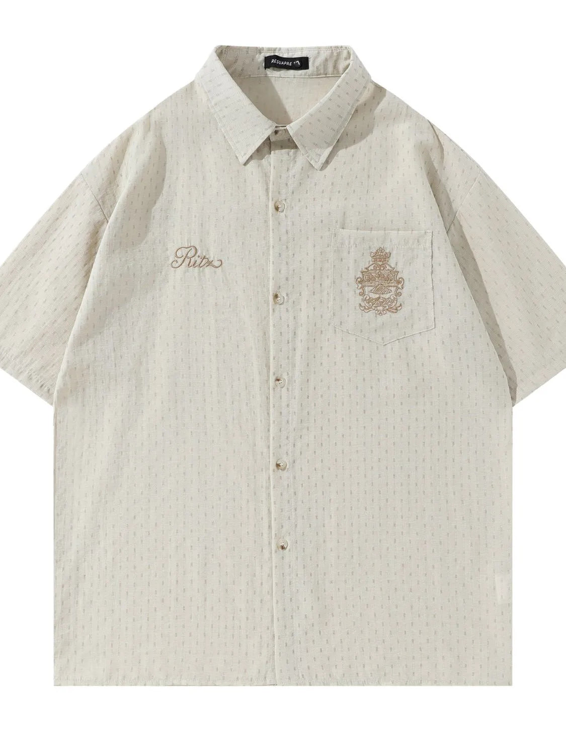 Men's Striped Short Sleeve Button-Up Shirt