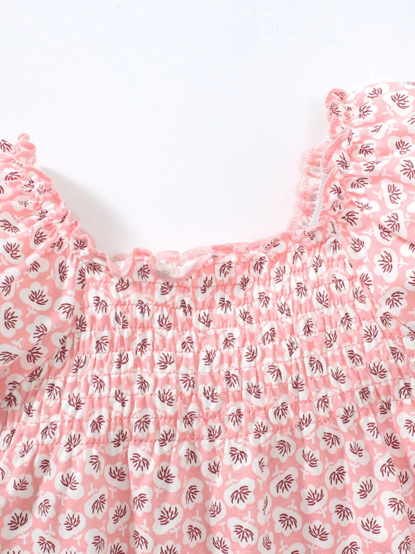 Children's Floral Print Smocked Top