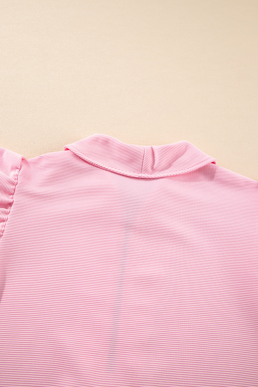 Black Textured Ruffle Sleeve Zipped Top and Wide Leg Pants Set