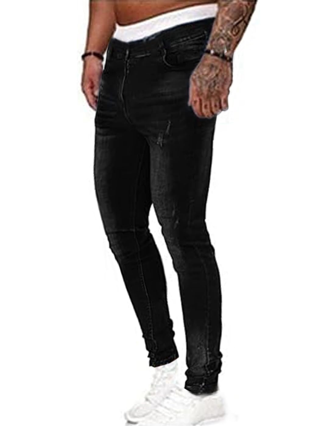 HUNGSON Men's Ripped Skinny Jeans Stretchy Slim Fit Jeans Pants for Men