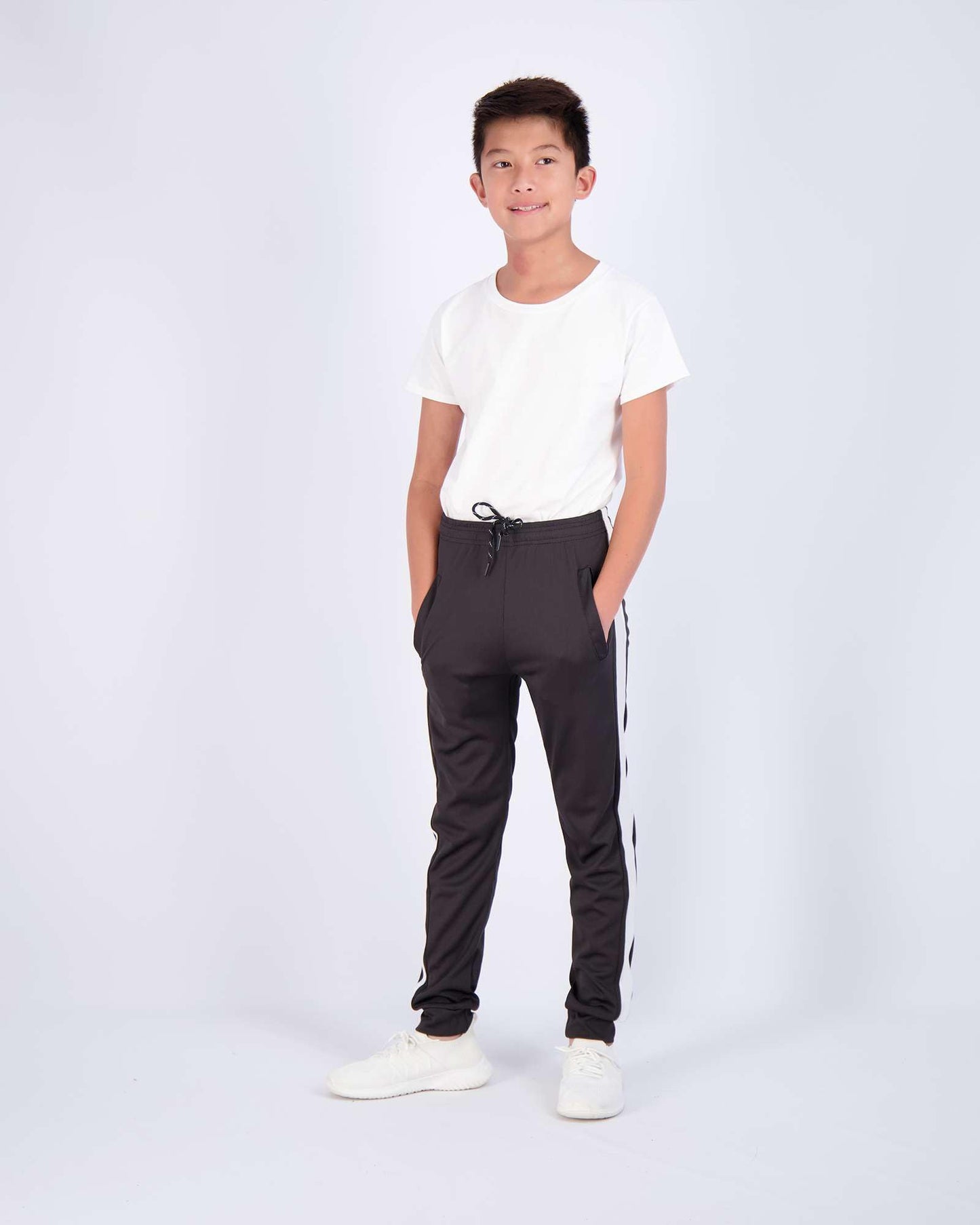 Real Essentials 3 Pack: Boy's Mesh Active Athletic Casual Jogger Sweatpants with Pockets .