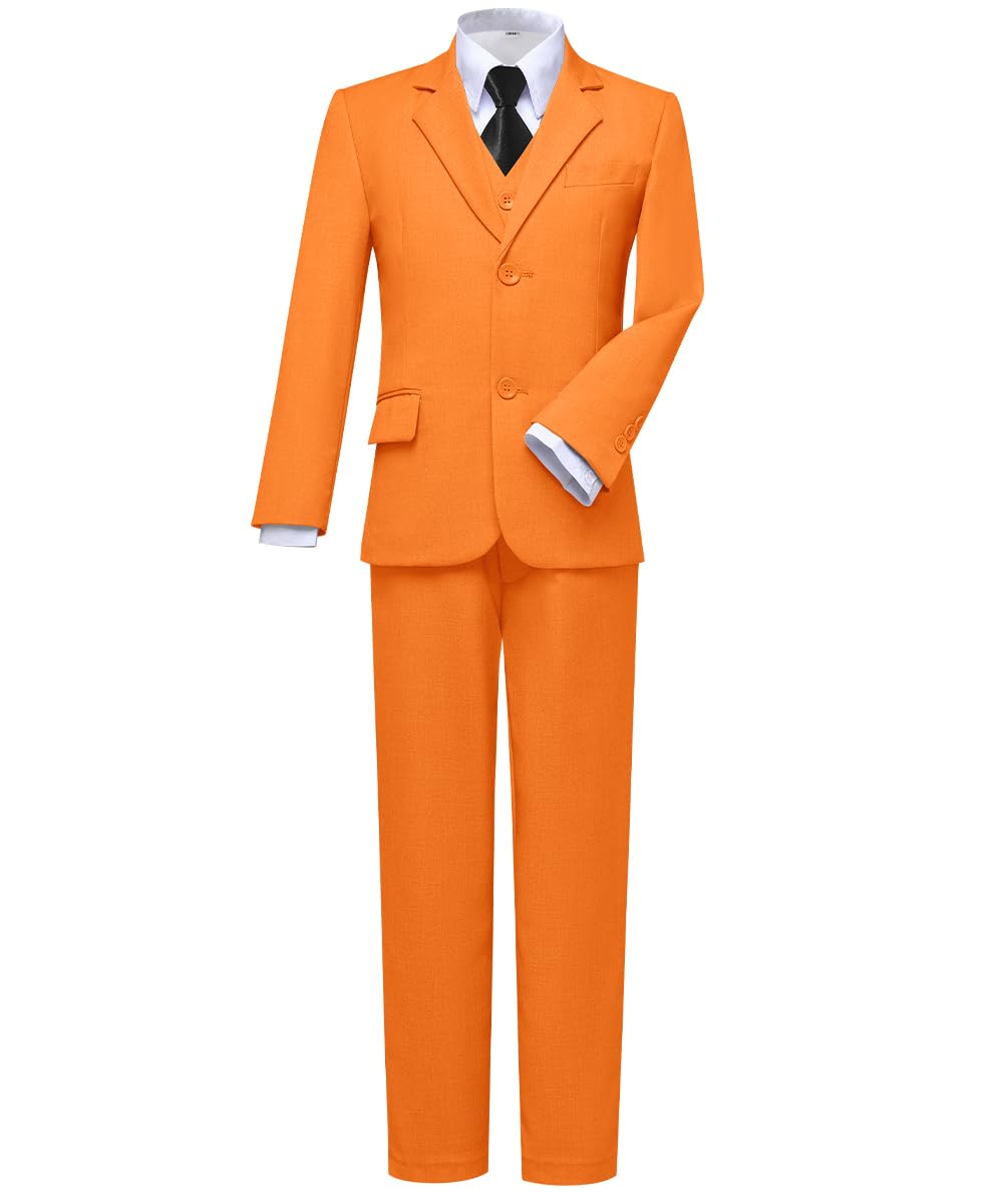 Visaccy Suit for Boys 5 Pieces Kids Tuxedo Boy Suits Slim Fit Suits Outfit for Wedding Navy Blue Size 20