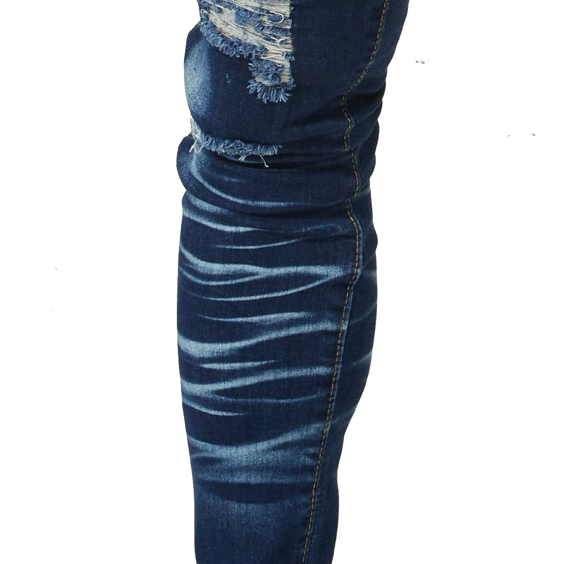 HUNGSON Men's Ripped Skinny Jeans Stretchy Slim Fit Jeans Pants for Men