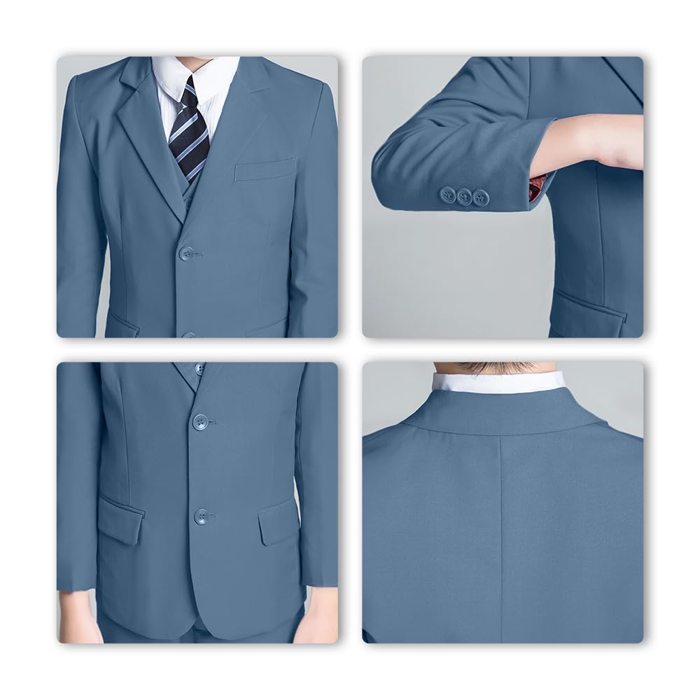 Boys' Suits Size 2T Kids Black Suit Slim Fit 6 Piece Formal Suit Set Teen Toddler Ring Bearer Outfit for Wedding