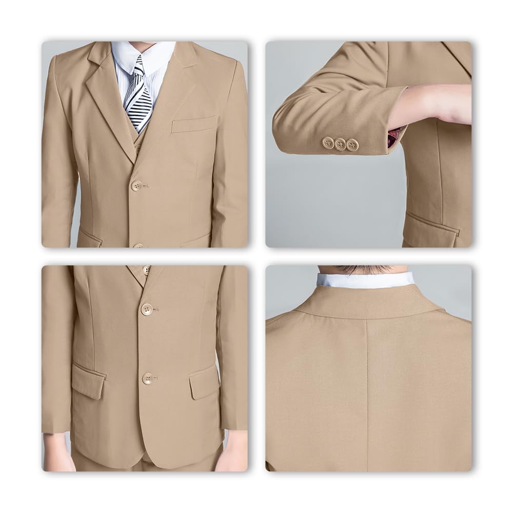 Boys' Suits Size 2T Kids Black Suit Slim Fit 6 Piece Formal Suit Set Teen Toddler Ring Bearer Outfit for Wedding