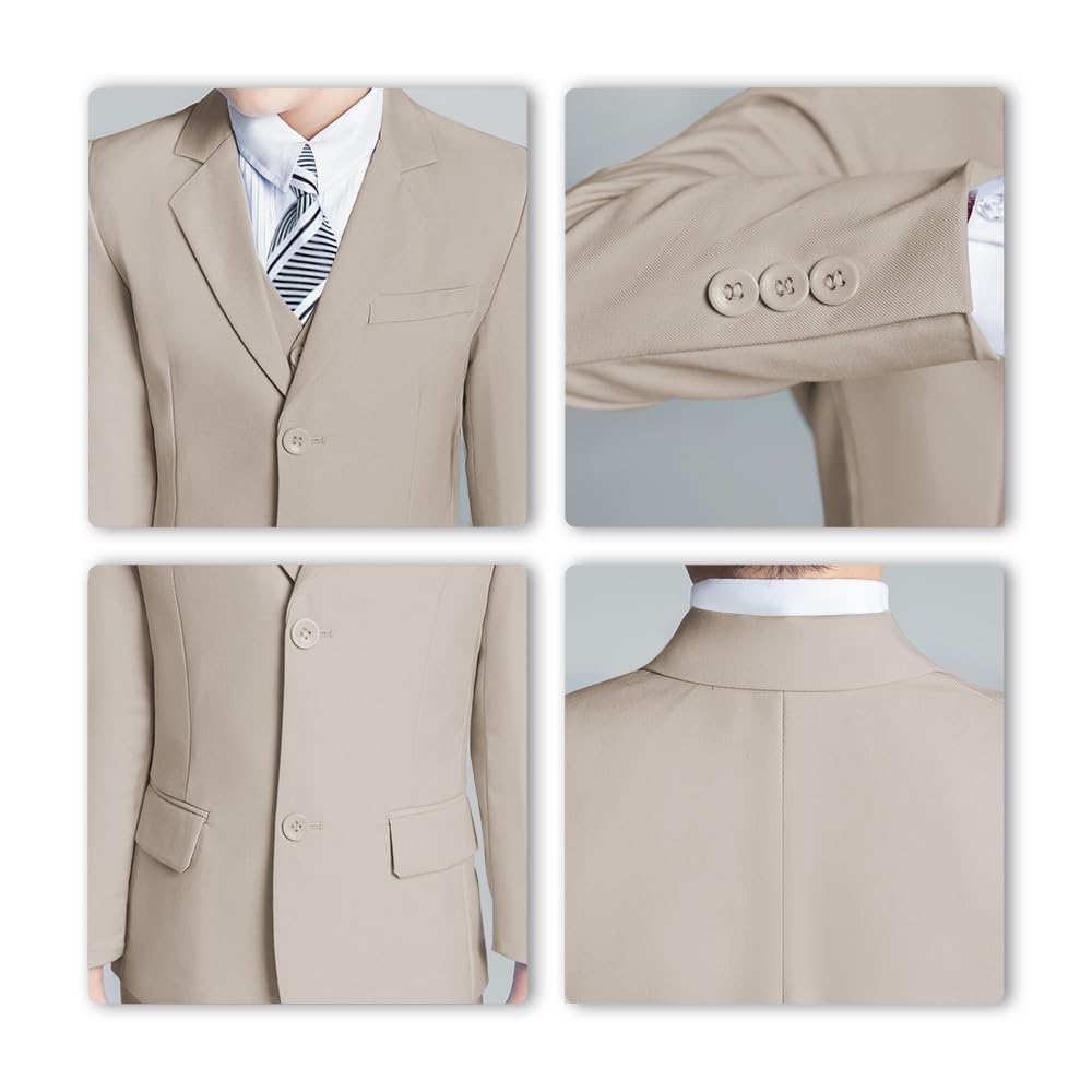 Boys' Suits Size 2T Kids Black Suit Slim Fit 6 Piece Formal Suit Set Teen Toddler Ring Bearer Outfit for Wedding