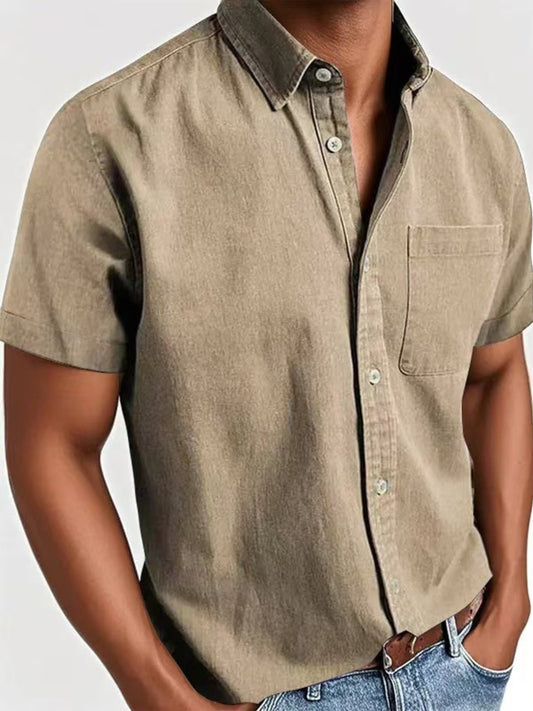 Men's Full Size Casual Short Sleeve Shirt Plus Size
