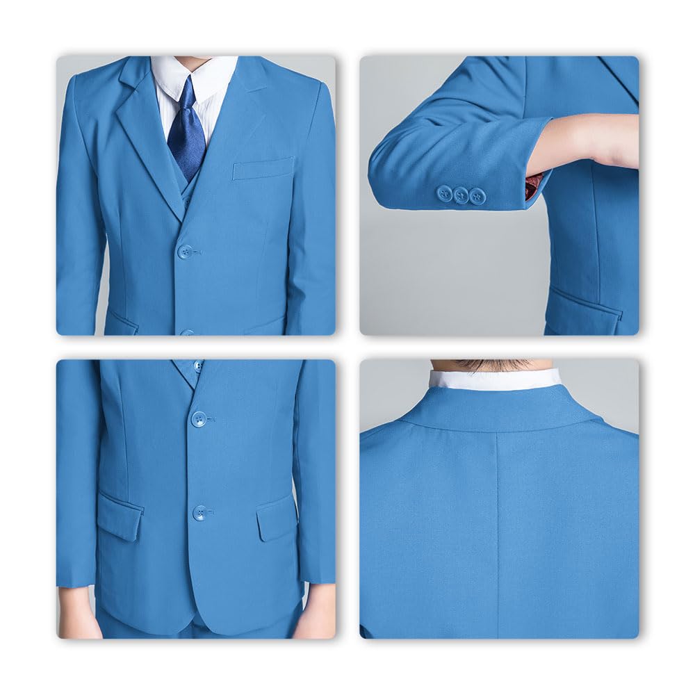 Boys' Suits Size 2T Kids Black Suit Slim Fit 6 Piece Formal Suit Set Teen Toddler Ring Bearer Outfit for Wedding