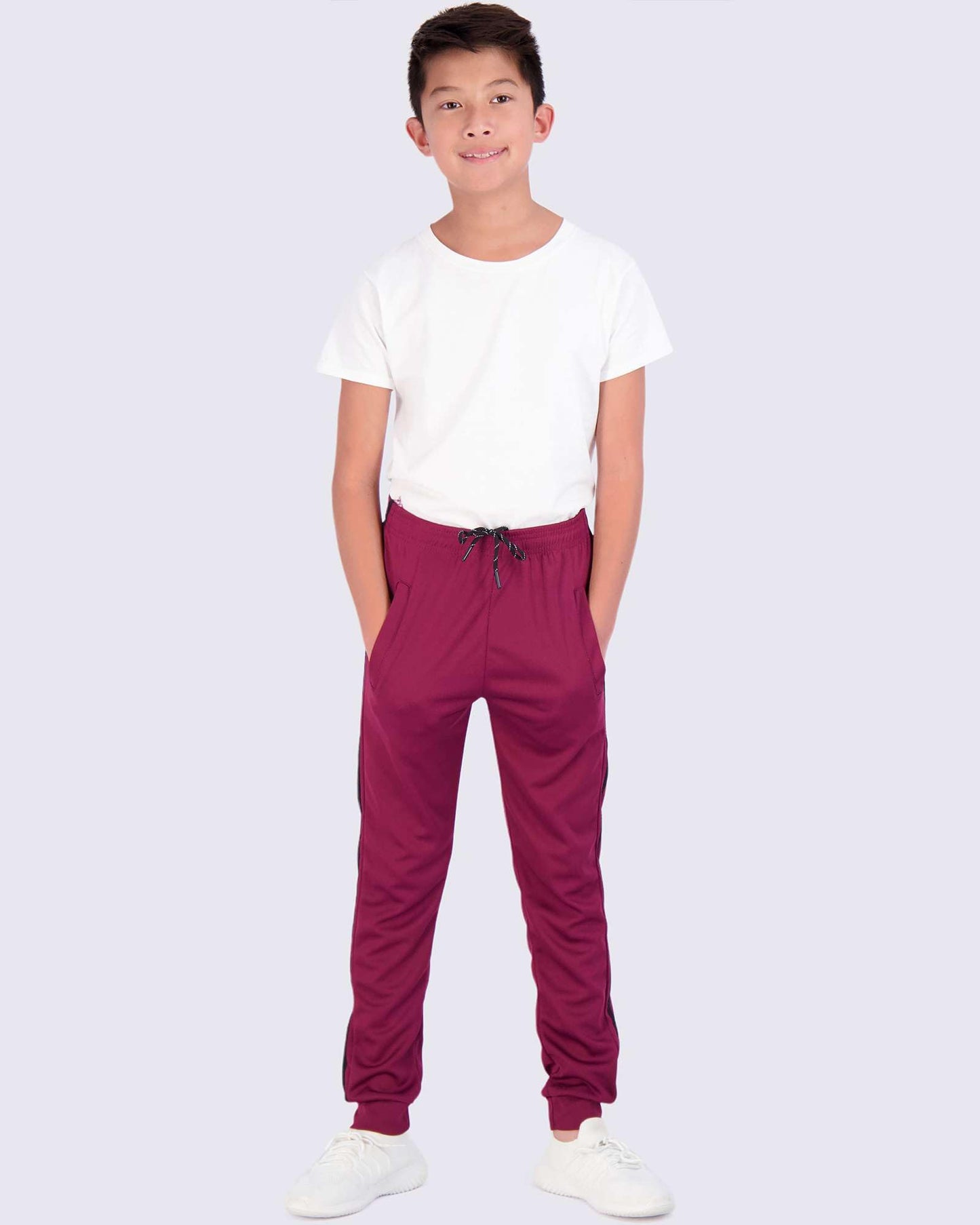Real Essentials 3) Pack: Boy's Mesh Active Athletic Casual Jogger Sweatpants with Pockets .