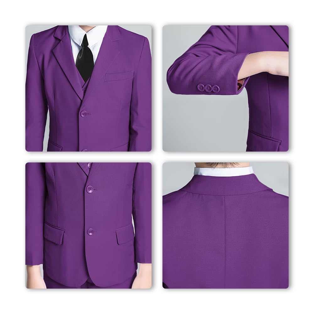 Boys' Suits Size 2T Kids Black Suit Slim Fit 6 Piece Formal Suit Set Teen Toddler Ring Bearer Outfit for Wedding