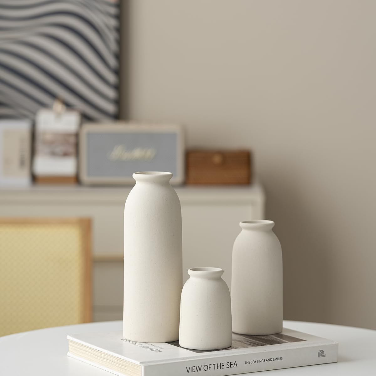 Ceramic Vase Set-3, Small Flower Vases for Decor