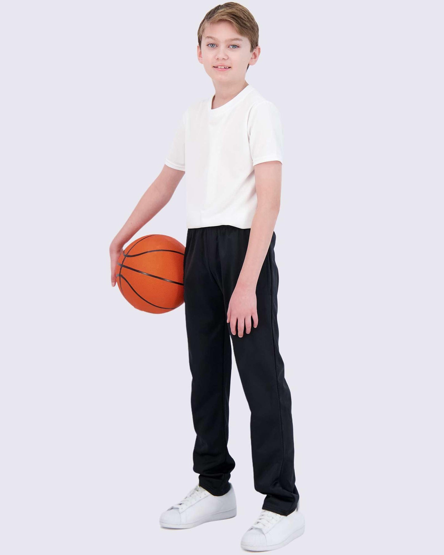 Real Essentials 3 Pack: Boys' Tricot Open Bottom Fleece-Lined Sweatpants.