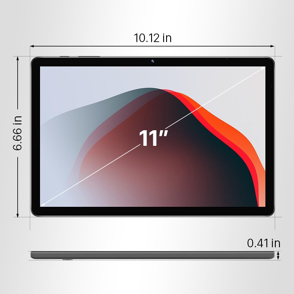 ApoloMedia 11" Tablet, 2025 Android 15 with Octa-core Processor, 8GB+128GB, 1TB Expandtion, 7000mAh Battery, HD IPS Large tableta,WiFi 6&BT5.0, Support GMS (Black, Case not Included)