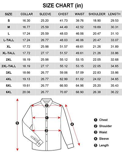 J.VER Men's Dress Shirts Solid Long Sleeve Stretch Wrinkle-Free Formal Shirt Business Casual Button Down Shirts White