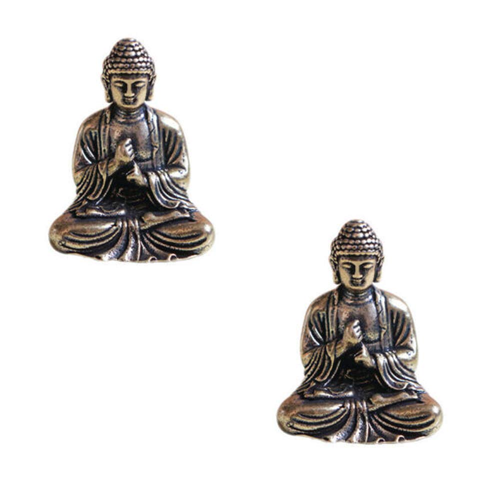 SaiDian 2 Pcs Mini Statue Brass Sakyamuni Buddha Ornaments