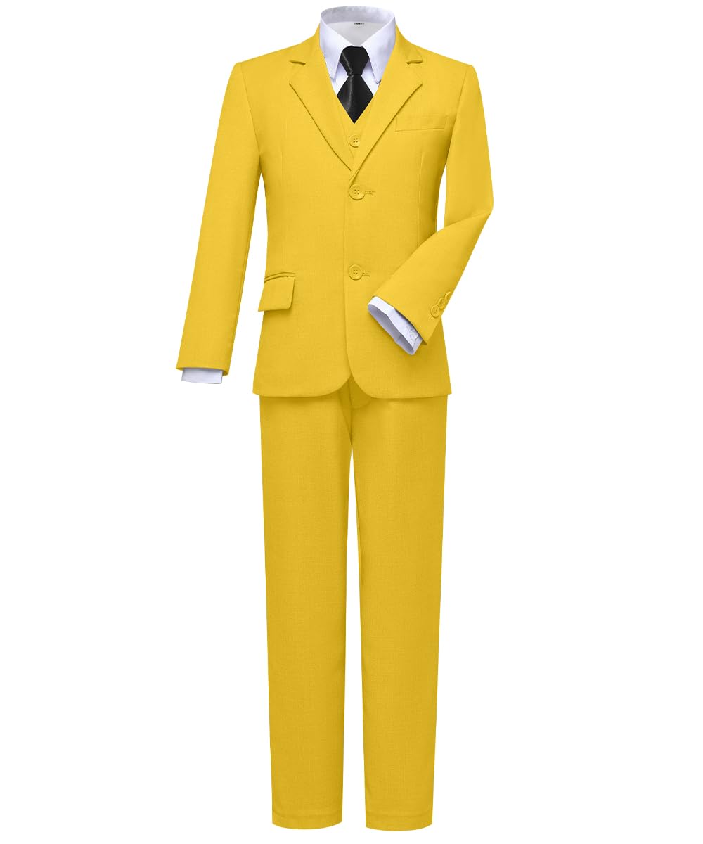 Visaccy Suit for Boys 5 Pieces Kids Tuxedo Boy Suits Slim Fit Suits Outfit for Wedding Navy Blue Size 20