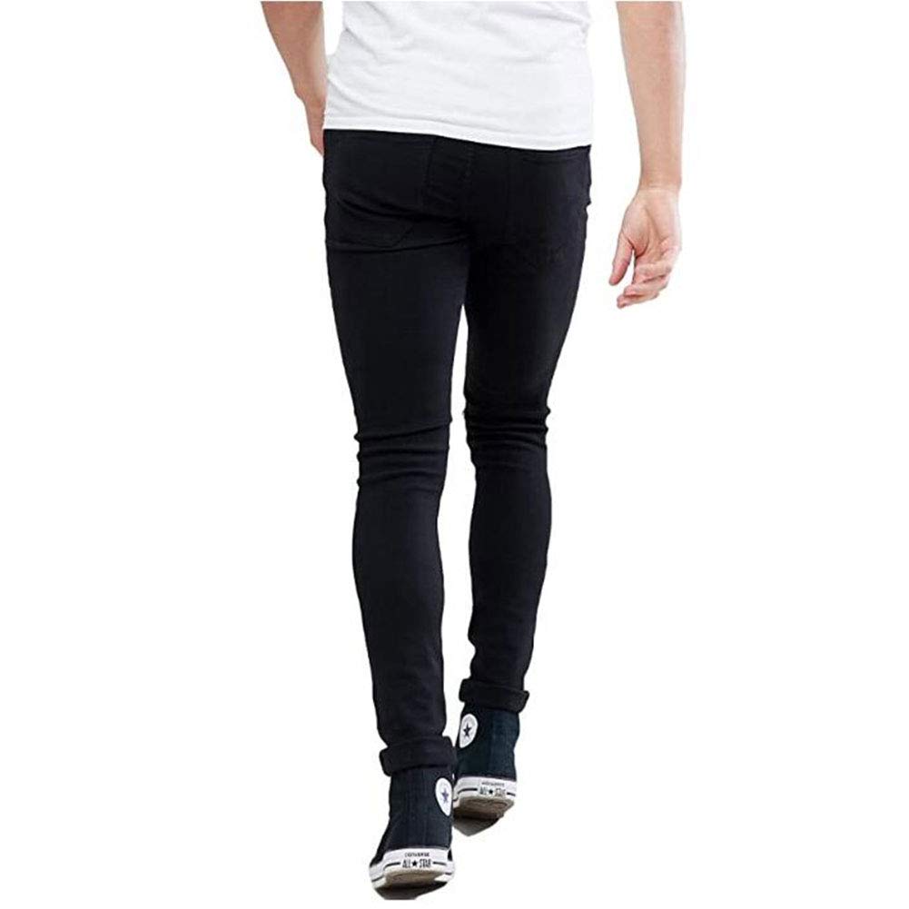 HUNGSON Men's Ripped Skinny Jeans Stretchy Slim Fit Jeans Pants for Men