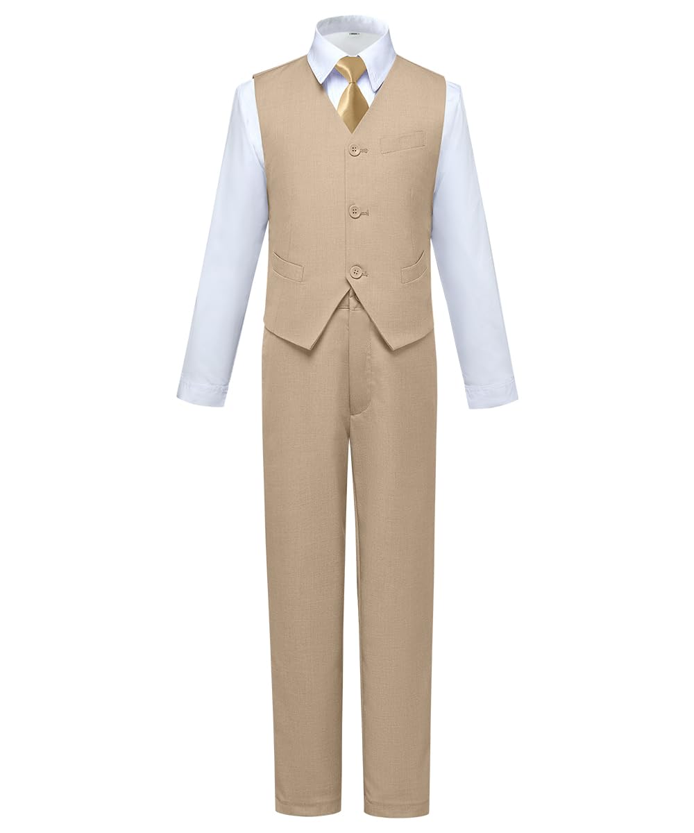 Visaccy Suit for Boys 5 Pieces Kids Tuxedo Boy Suits Slim Fit Suits Outfit for Wedding Navy Blue Size 20