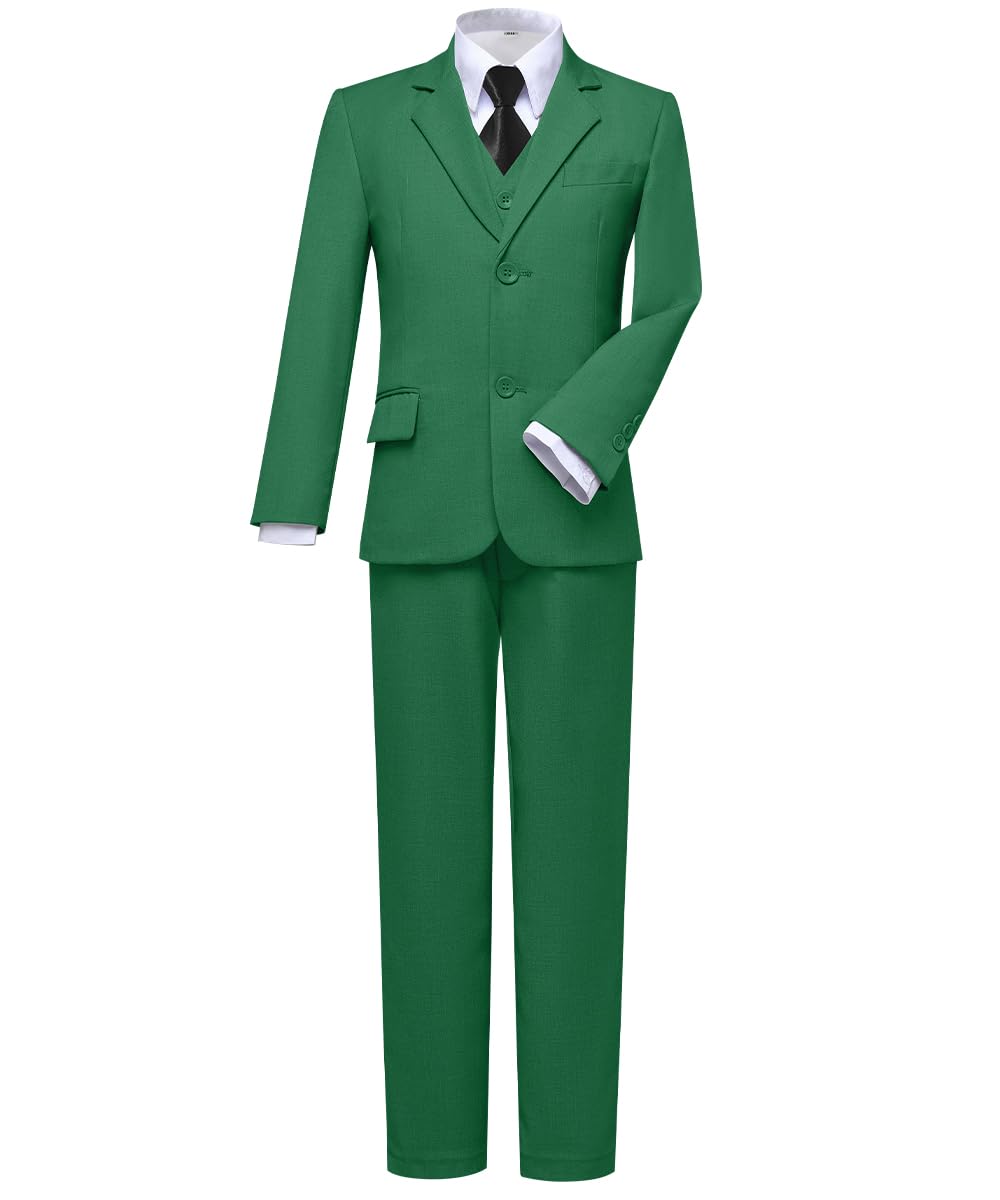 Visaccy Suit for Boys 5 Pieces Kids Tuxedo Boy Suits Slim Fit Suits Outfit for Wedding Navy Blue Size 20