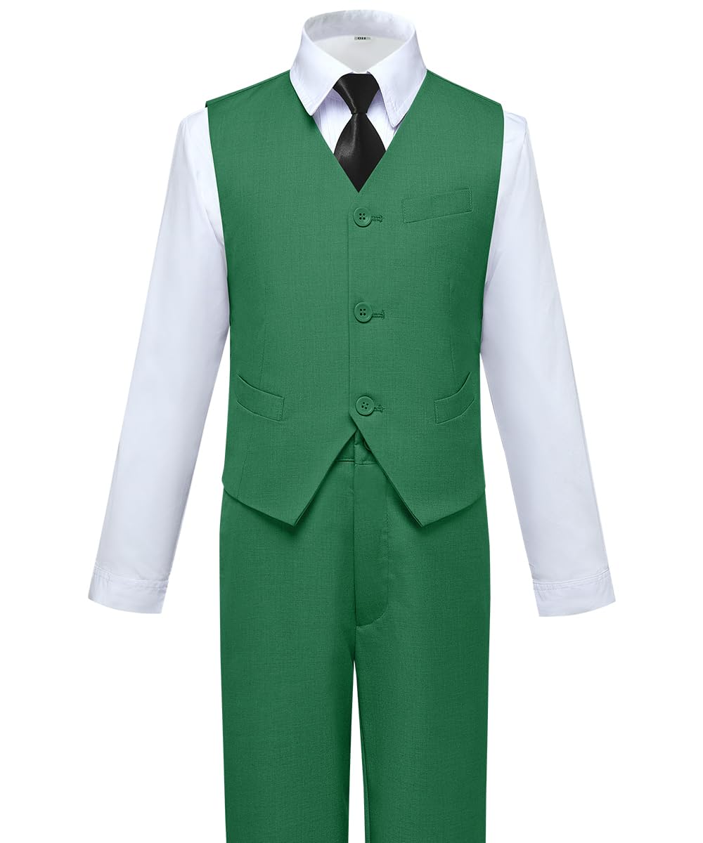 Visaccy Suit for Boys 5 Pieces Kids Tuxedo Boy Suits Slim Fit Suits Outfit for Wedding Navy Blue Size 20