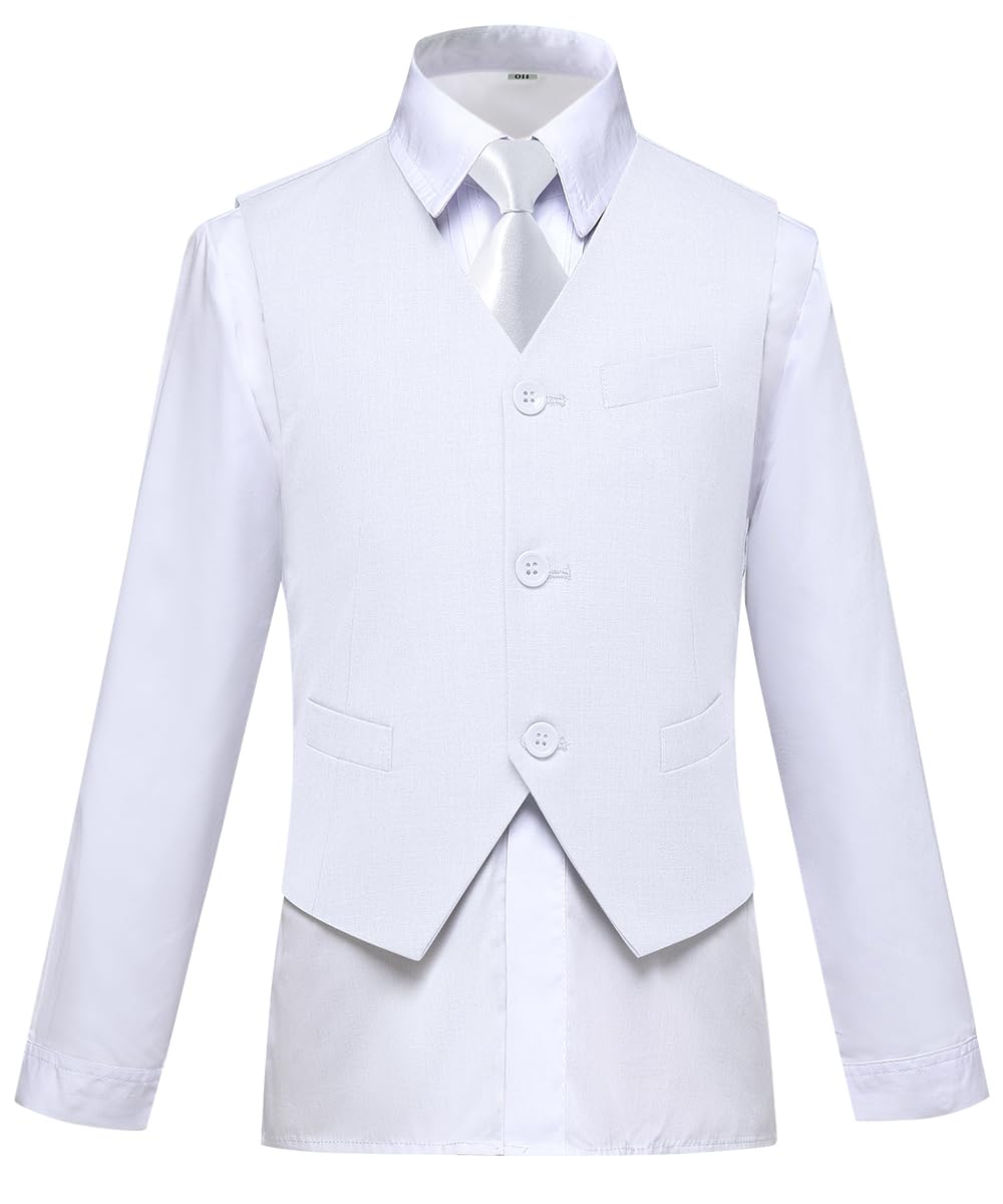 Visaccy Suit for Boys 5 Pieces Kids Tuxedo Boy Suits Slim Fit Suits Outfit for Wedding Navy Blue Size 20