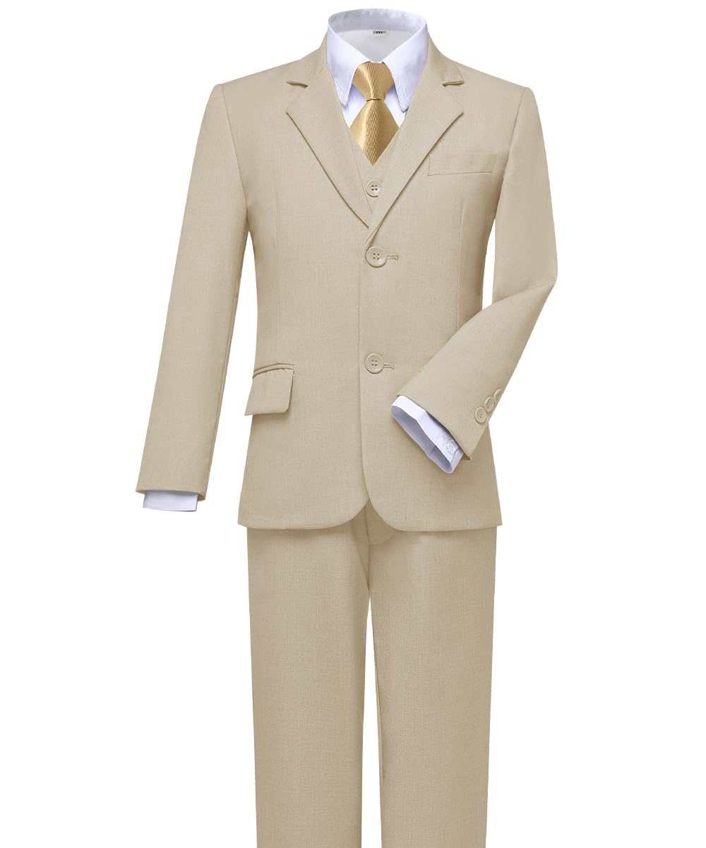 Visaccy Suit for Boys 5 Pieces Kids Tuxedo Boy Suits Slim Fit Suits Outfit for Wedding Navy Blue Size 20