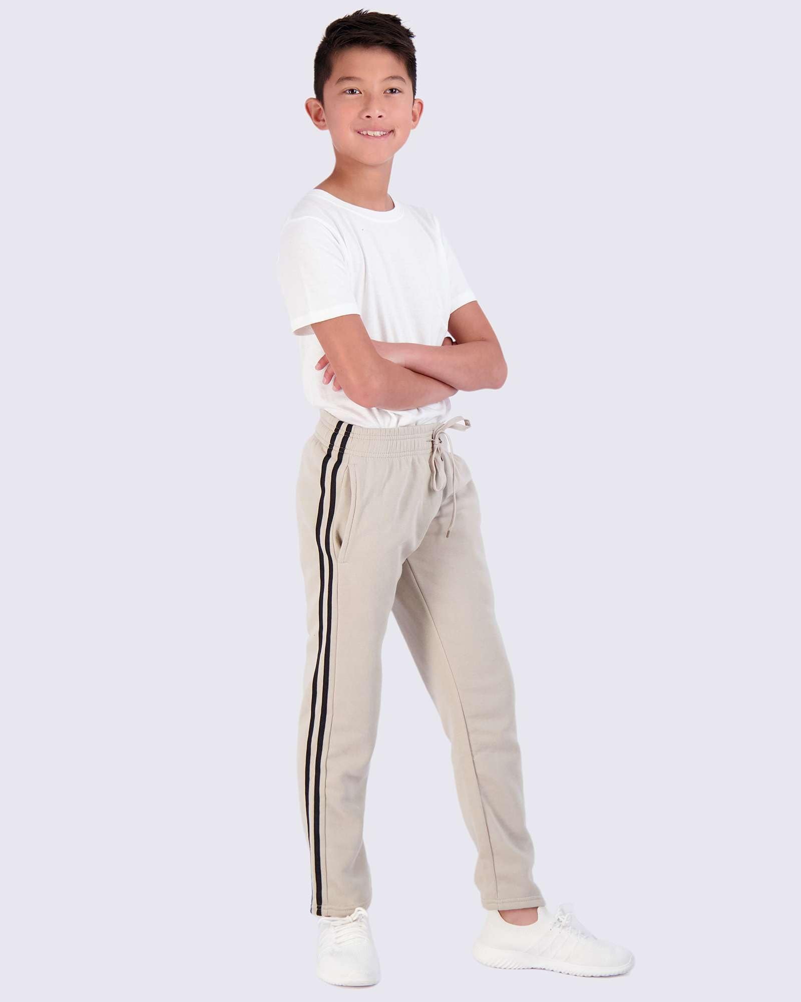 Real Essentials 3 Pack: Boys Tech Fleece Jogger Active Sweatpants with Pockets