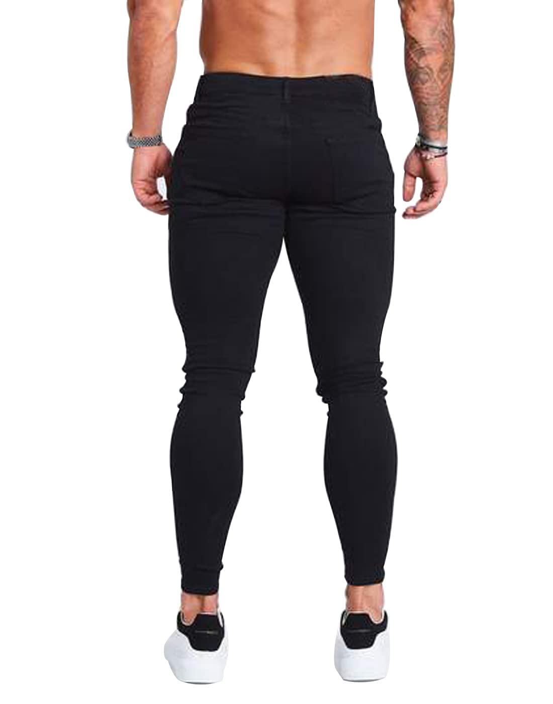 HUNGSON Men's Ripped Skinny Jeans Stretchy Slim Fit Jeans Pants for Men