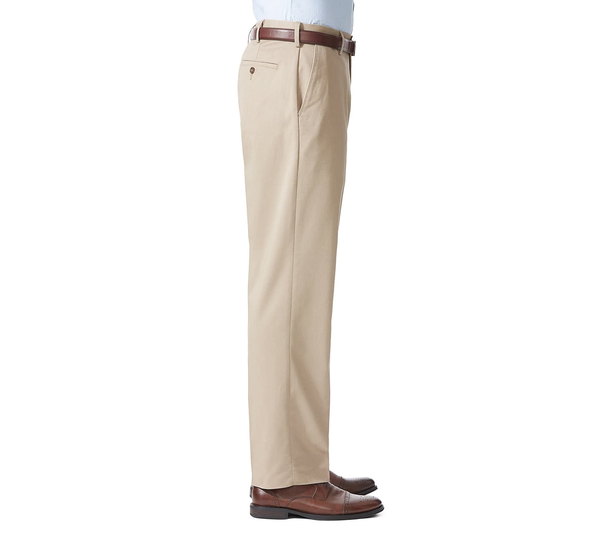 Dockers Men's Relaxed Fit Comfort Pants, British Khaki, 34W x 29L
