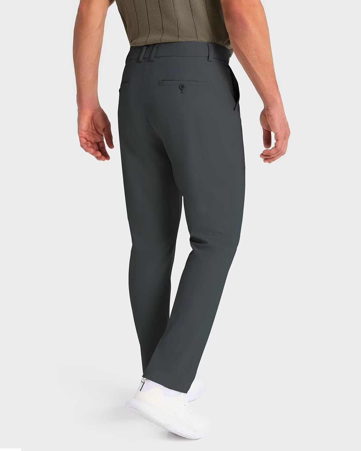 SNOWTEN Mens Golf Pants Classic Fit Stretch Work Dress Pants 30" Quick Dry Lightweight Casual Comfy Pants with Pockets Black 35w × 30L