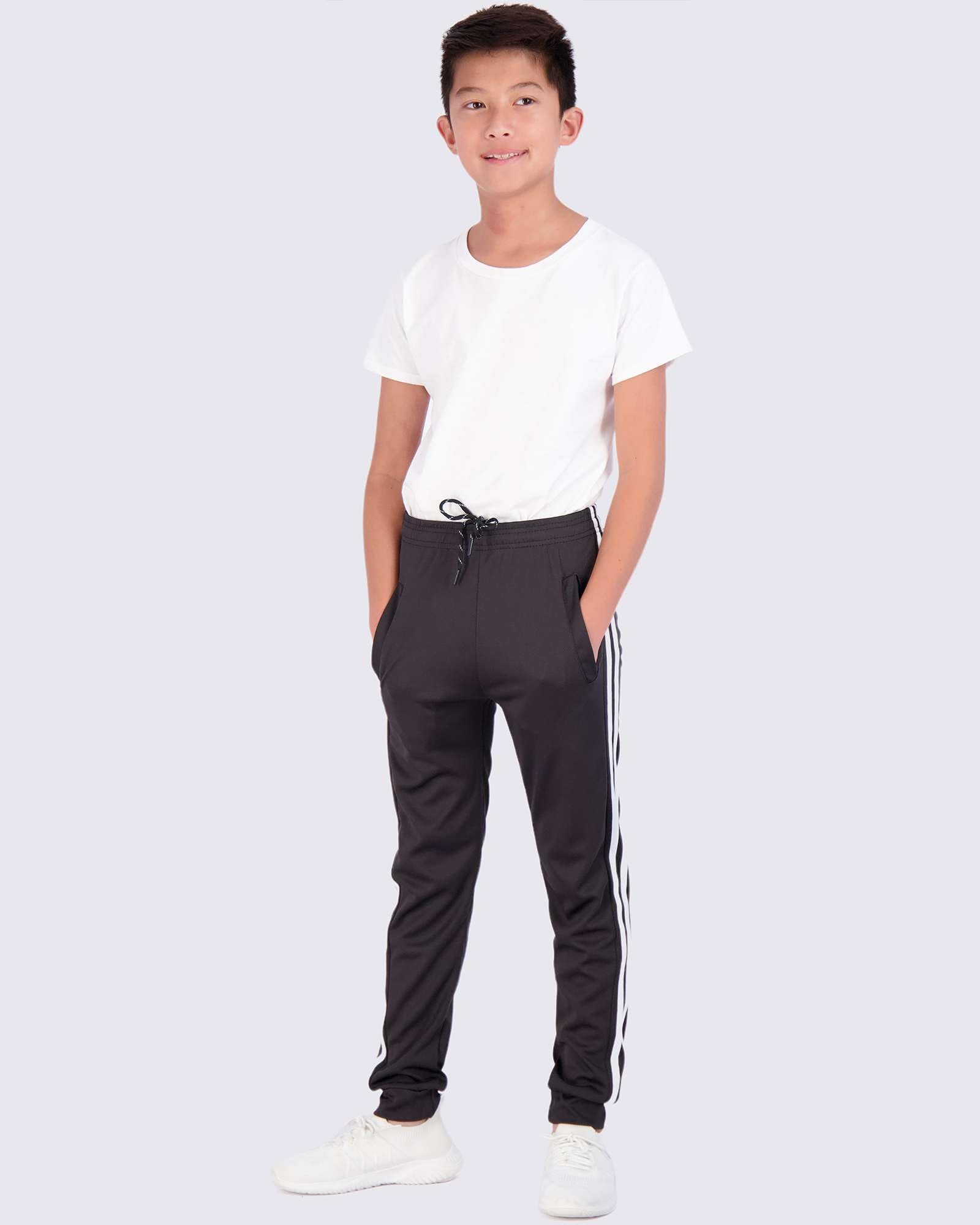 Real Essentials 3 Pack: Boys Tech Fleece Jogger Active Sweatpants with Pockets