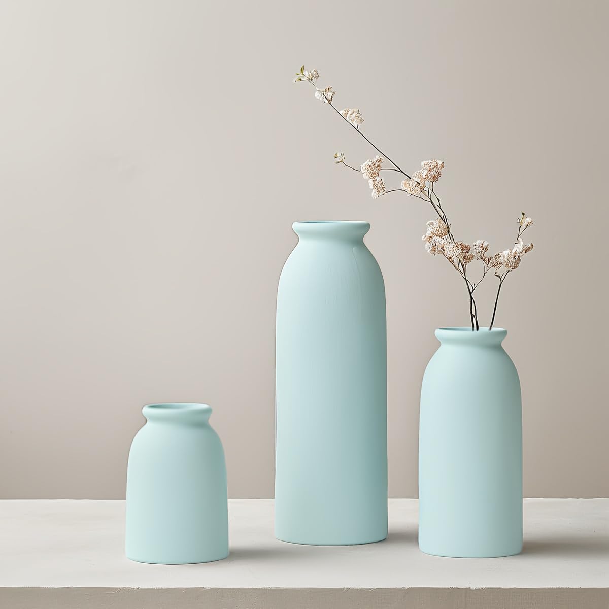 Ceramic Vase Set-3, Small Flower Vases for Decor