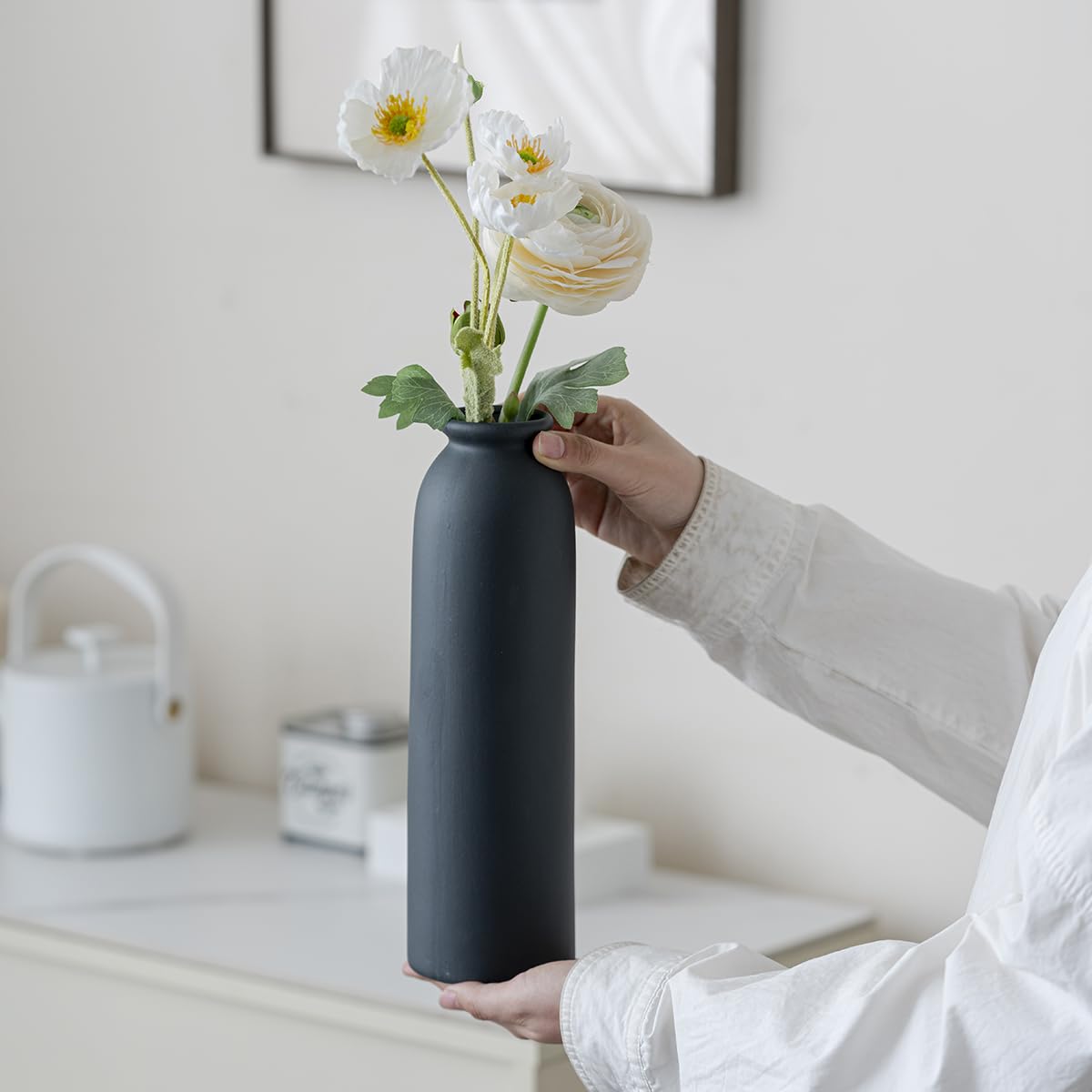 Ceramic Vase Set-3, Small Flower Vases for Decor