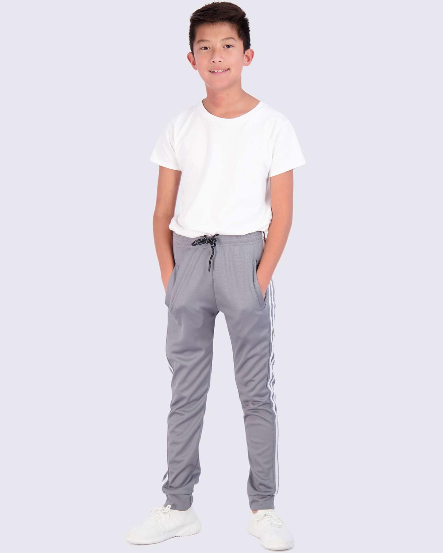 Real Essentials 3) Pack: Boy's Mesh Active Athletic Casual Jogger Sweatpants with Pockets .