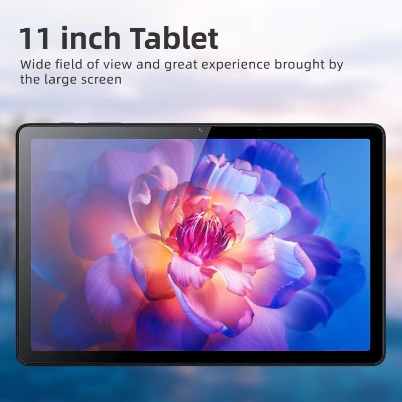 PEICHENG Tablet 11" Android 14.0 with Grey Case, RAM 16GB (4GB+12GB Expansion)+128GB ROM, 5G Wi-Fi, 8000 mAh, 5MP front/13MP Back Camera, Octa Core T606 1.6GHZ (Tablet+case)