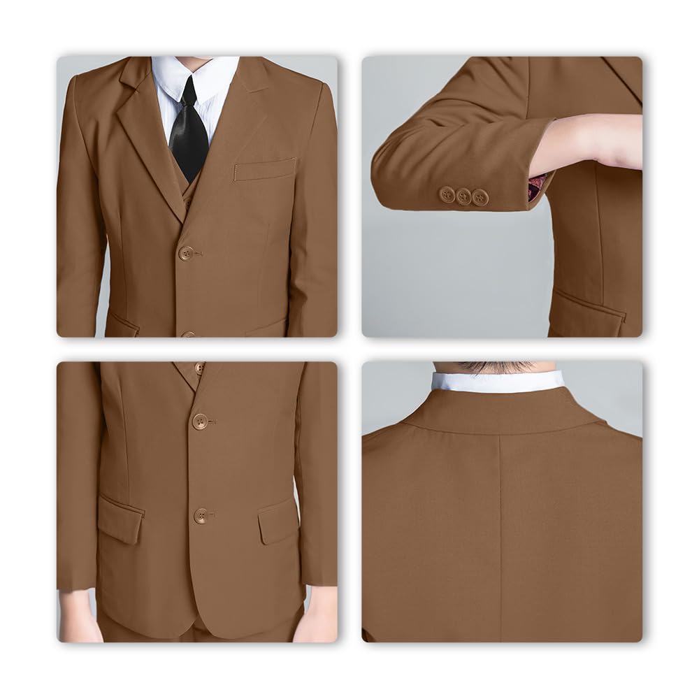 Boys' Suits Size 2T Kids Black Suit Slim Fit 6 Piece Formal Suit Set Teen Toddler Ring Bearer Outfit for Wedding