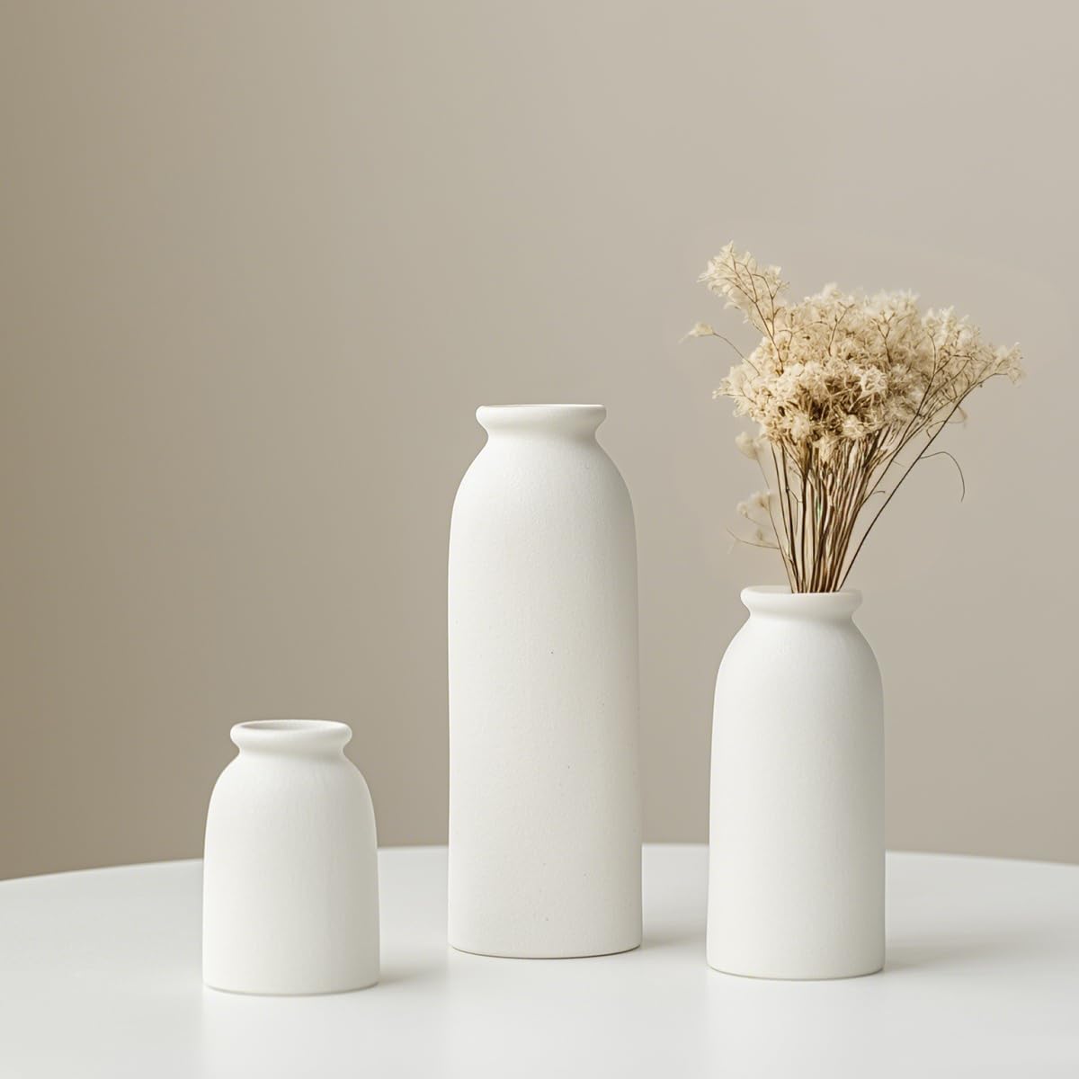 Ceramic Vase Set-3, Small Flower Vases for Decor
