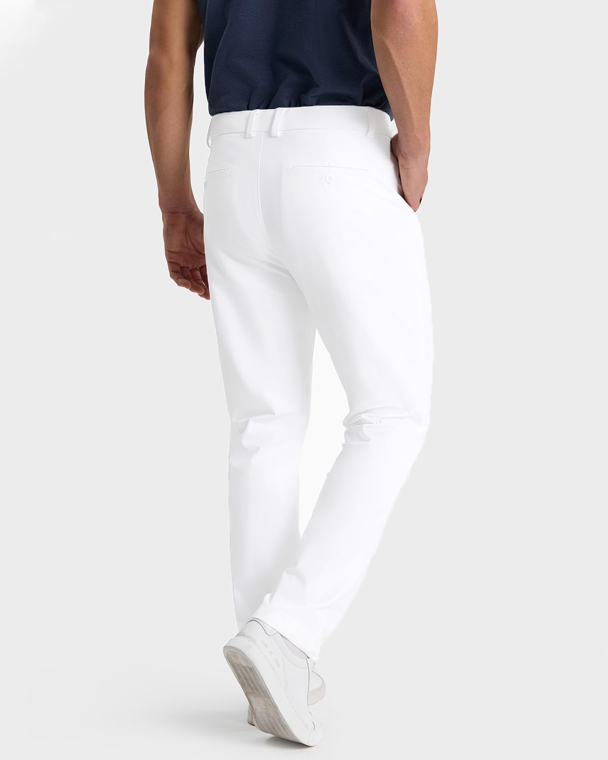 SNOWTEN Mens Golf Pants Classic Fit Stretch Work Dress Pants 30" Quick Dry Lightweight Casual Comfy Pants with Pockets Black 35w × 30L