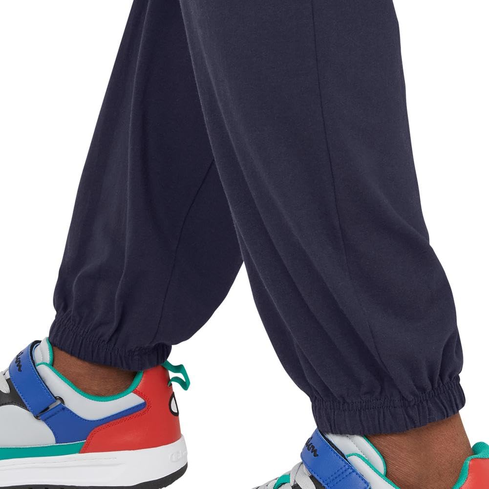 Champion Men's Everyday Fitted Ankle Cotton Pants, 31.5" Inseam, Cotton Knit Pants Left Hip "C" Logo, Cotton Warm-Up Pants