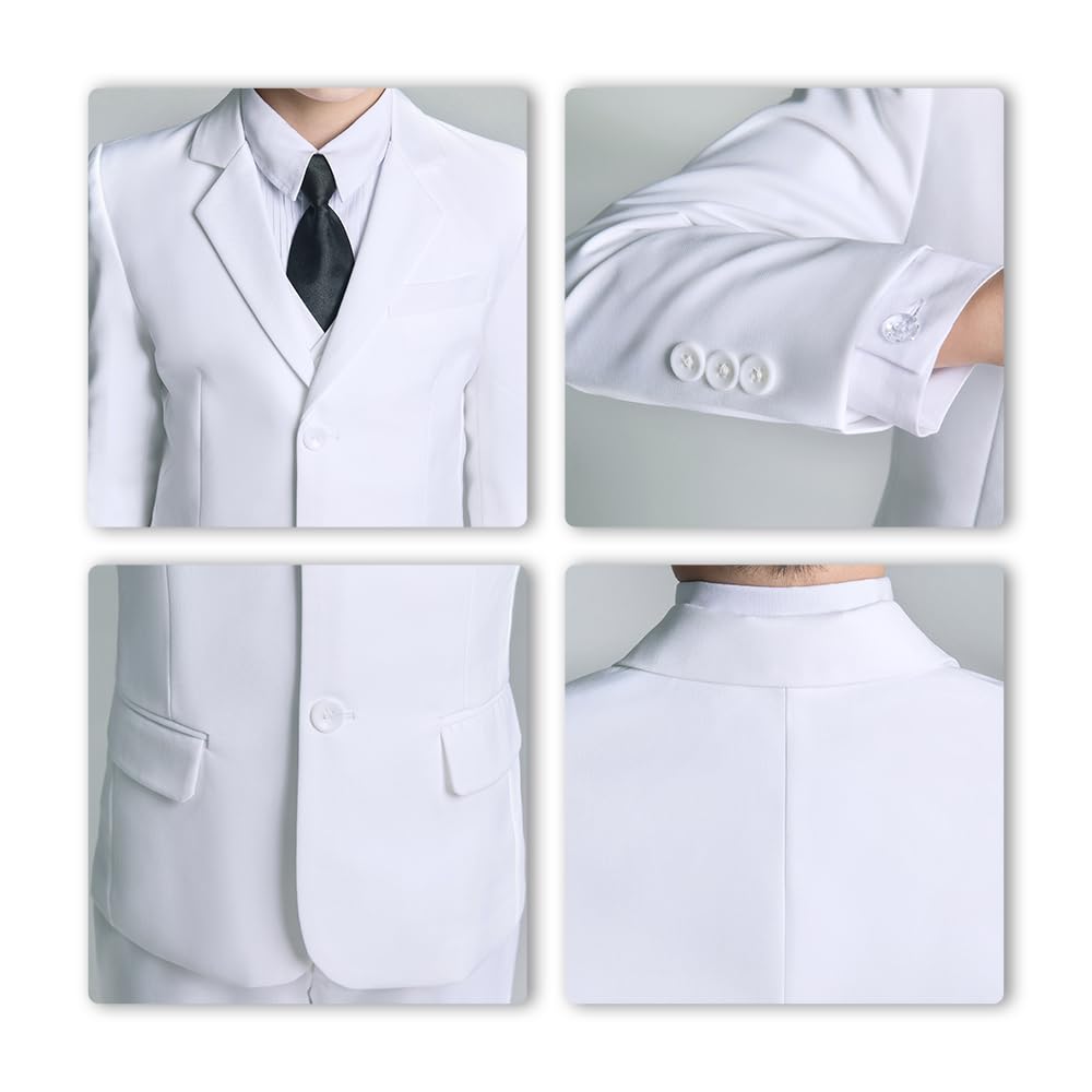 Boys' Suits Size 2T Kids Black Suit Slim Fit 6 Piece Formal Suit Set Teen Toddler Ring Bearer Outfit for Wedding