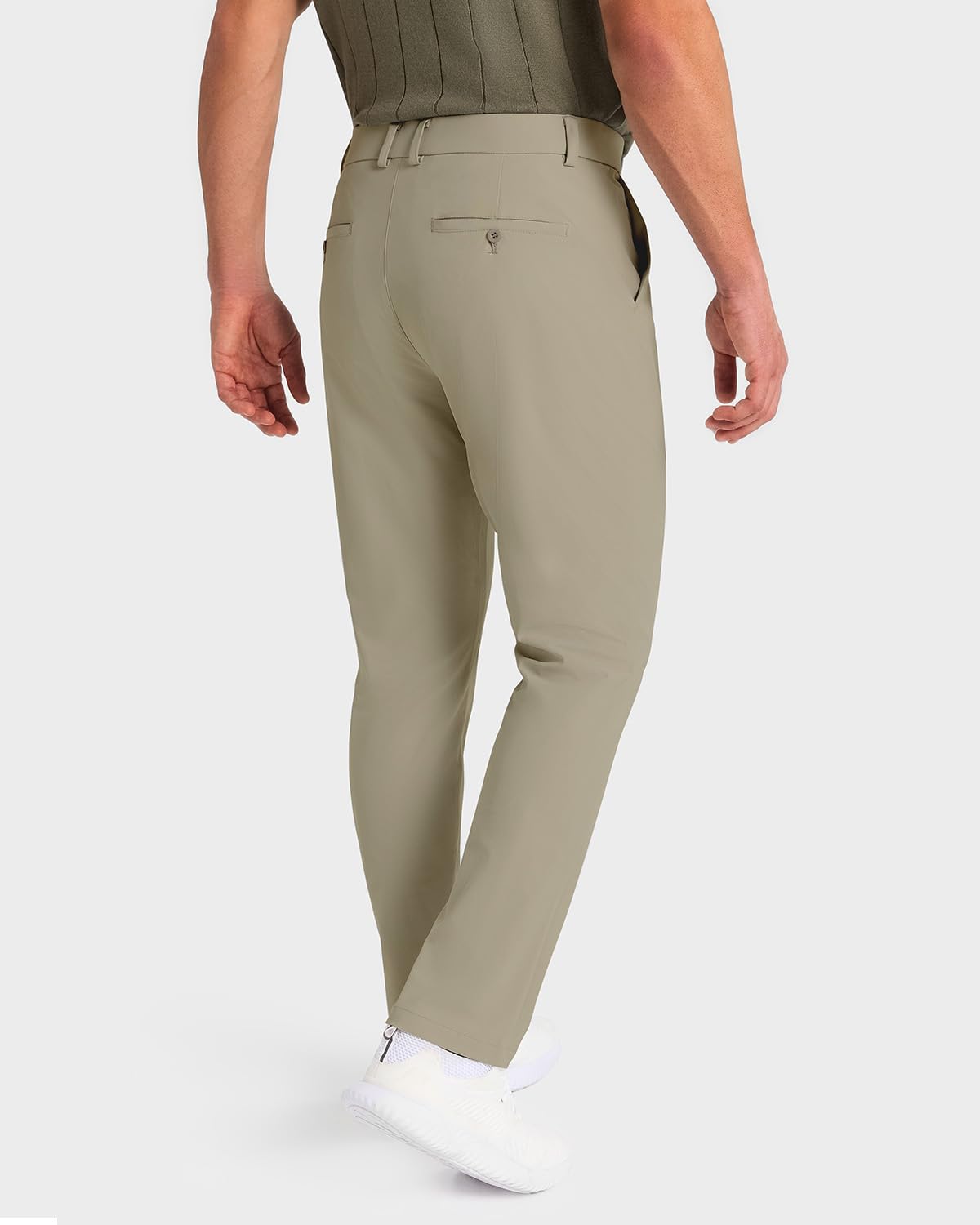 SNOWTEN Mens Golf Pants Classic Fit Stretch Work Dress Pants 30" Quick Dry Lightweight Casual Comfy Pants with Pockets Black 35w × 30L