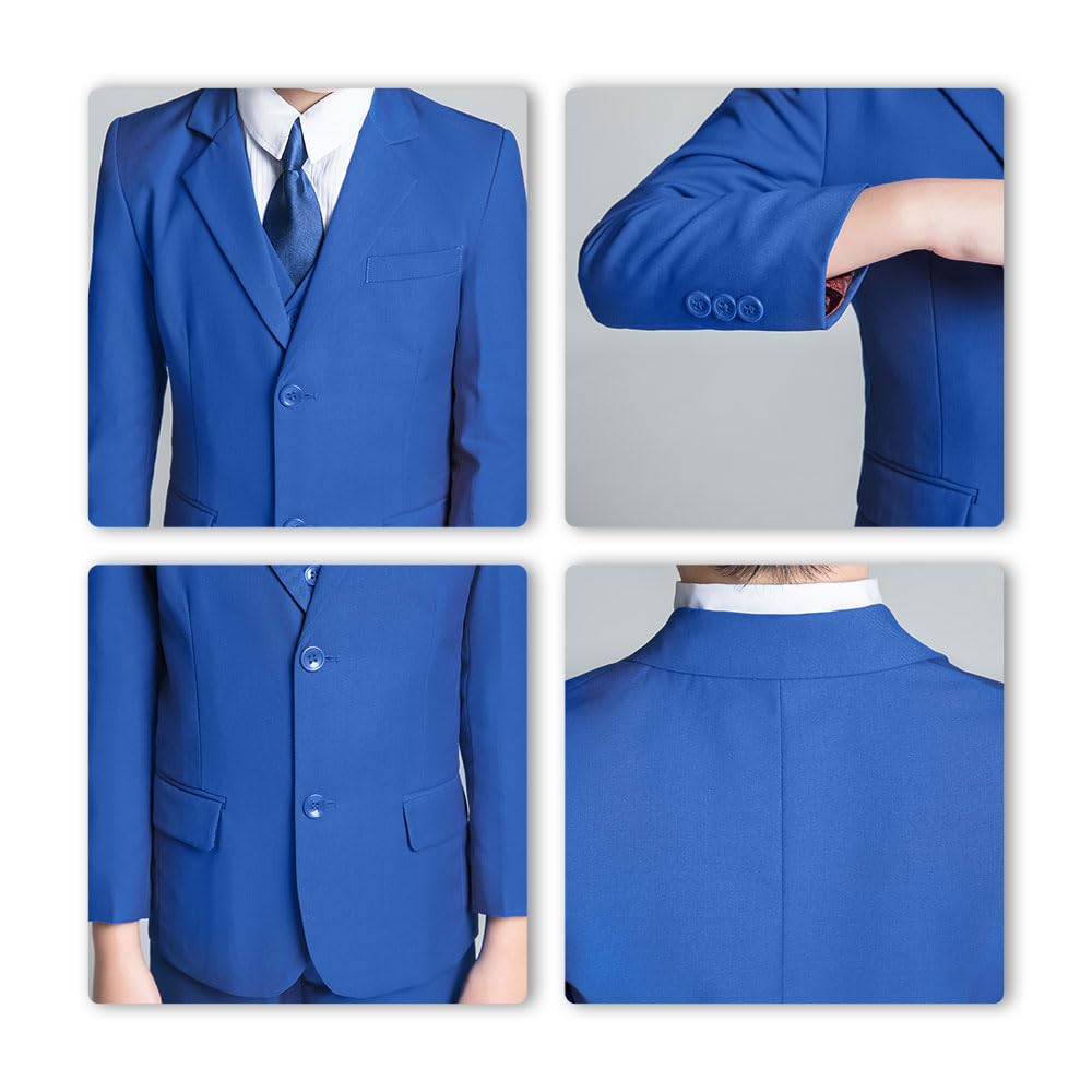 Boys' Suits Size 2T Kids Black Suit Slim Fit 6 Piece Formal Suit Set Teen Toddler Ring Bearer Outfit for Wedding