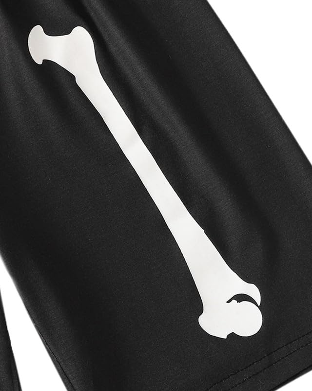 MyFav Big Boys Glow in Dark Skull Pjs Sleepwear Summer Pajama Shorts Sets, Skateboard, 14 Years