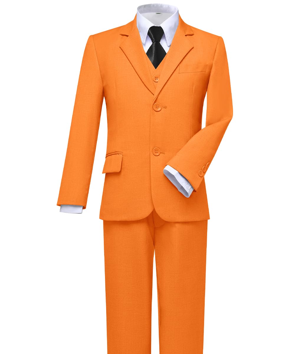 Visaccy Suit for Boys 5 Pieces Kids Tuxedo Boy Suits Slim Fit Suits Outfit for Wedding Navy Blue Size 20