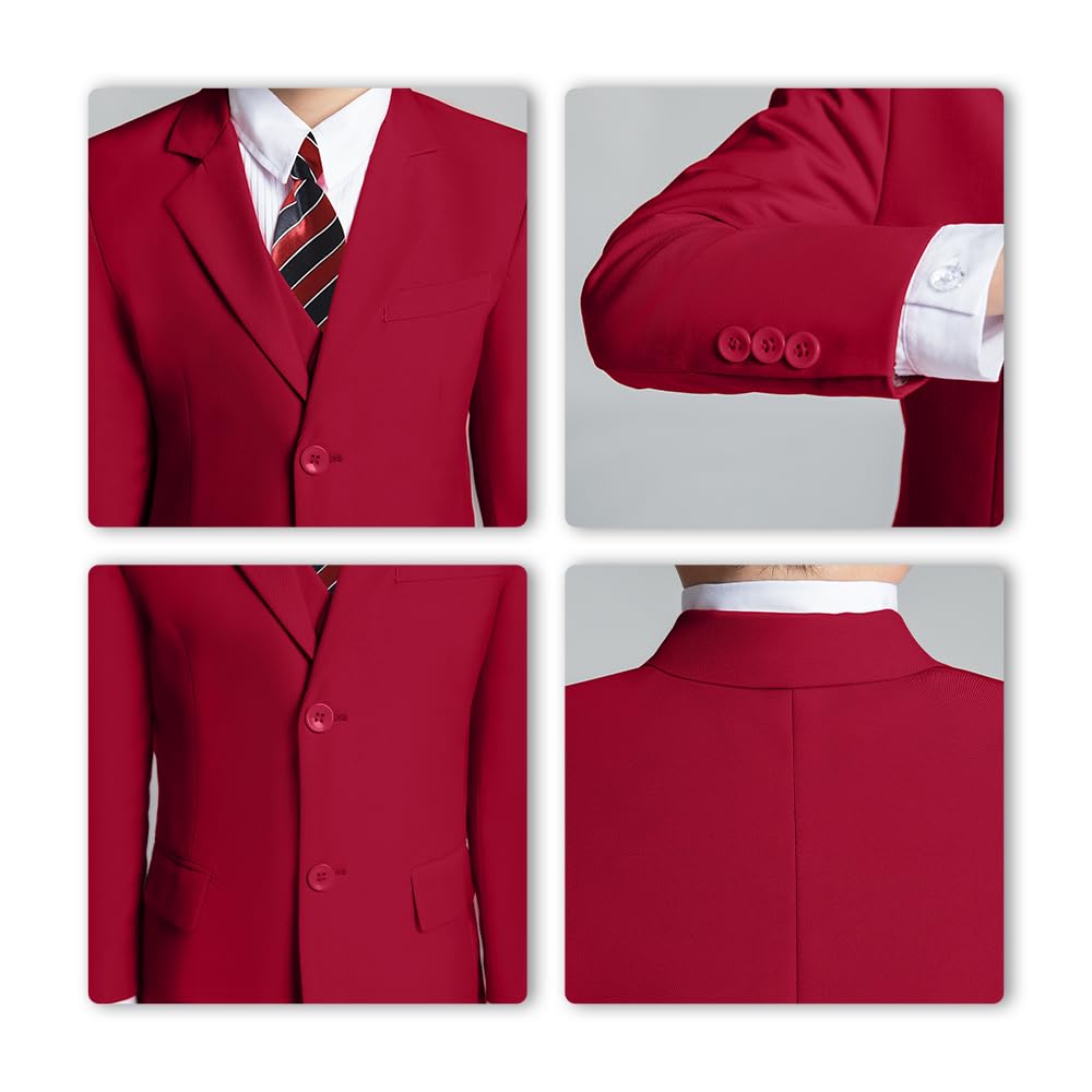 Boys' Suits Size 2T Kids Black Suit Slim Fit 6 Piece Formal Suit Set Teen Toddler Ring Bearer Outfit for Wedding