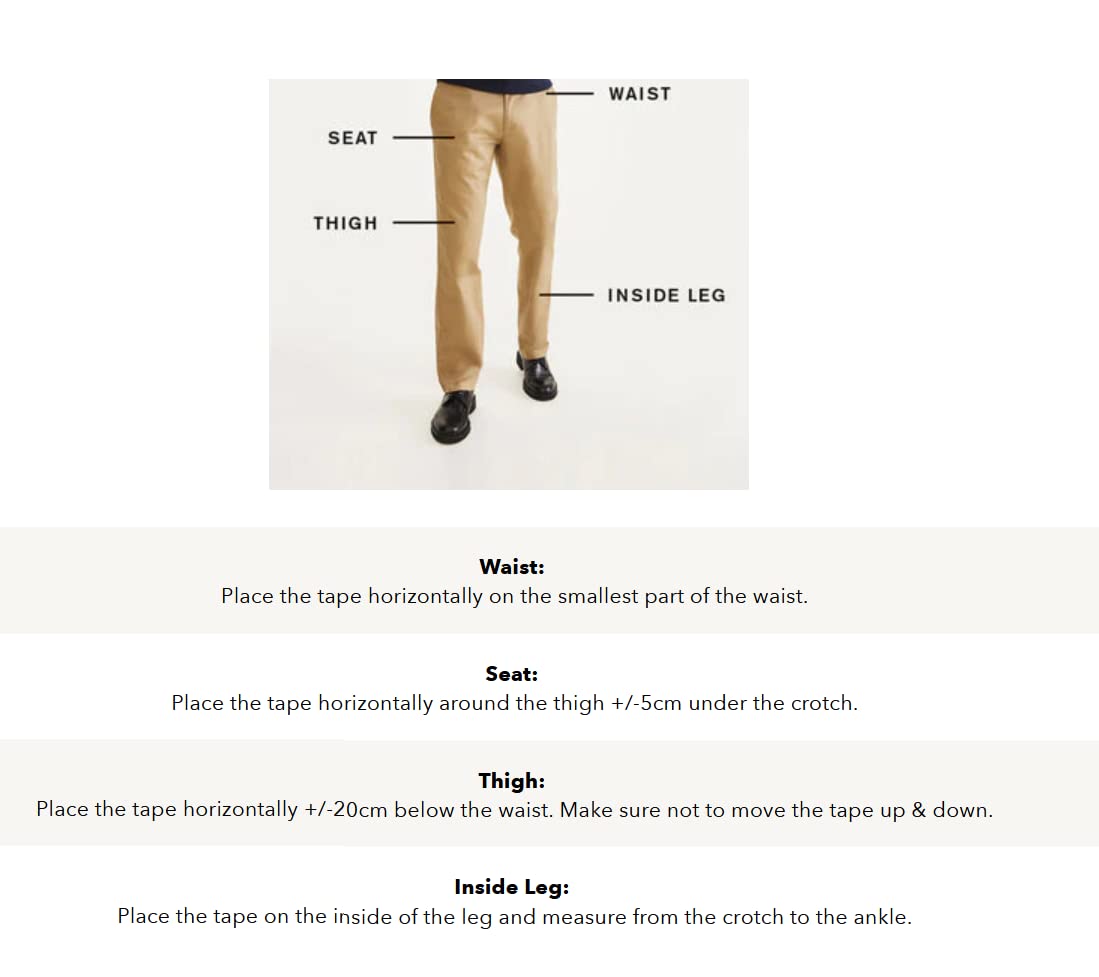 Dockers Men's Relaxed Fit Comfort Pants, British Khaki, 34W x 29L