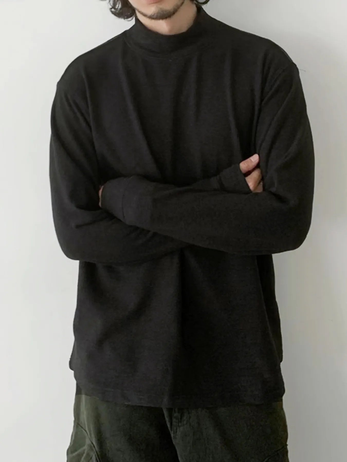 Men's Mock Neck Long Sleeve Top