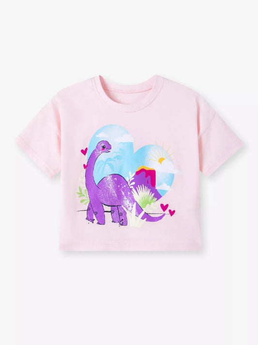 Children's Dinosaur Graphic Short Sleeve T-Shirt